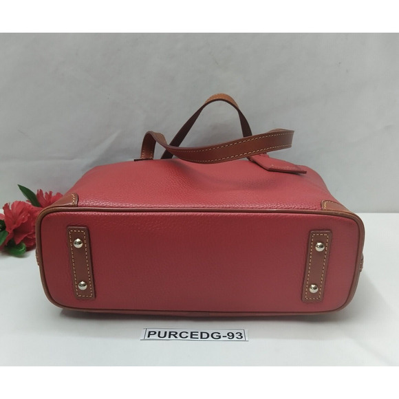 Dooney & Bourke Red Pebbled Leather Double Handles Tote Shoulder Bag - Picture 8 of 16